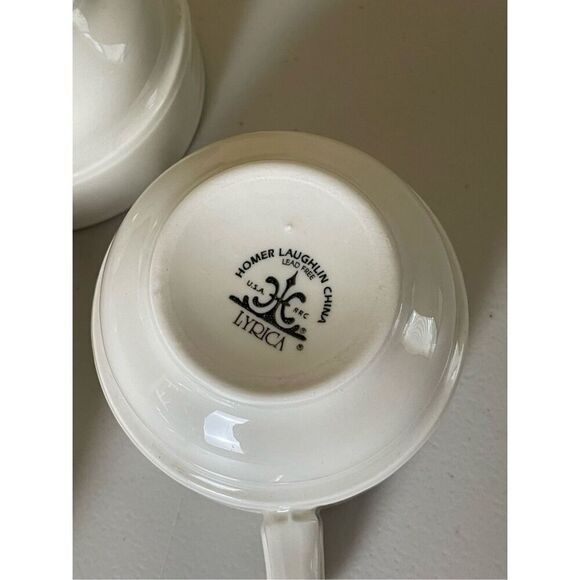 6 Vintage Homer Laughlin China Stackable Coffee Tea Mugs Set of Restaurant Cups - Picture 5 of 8